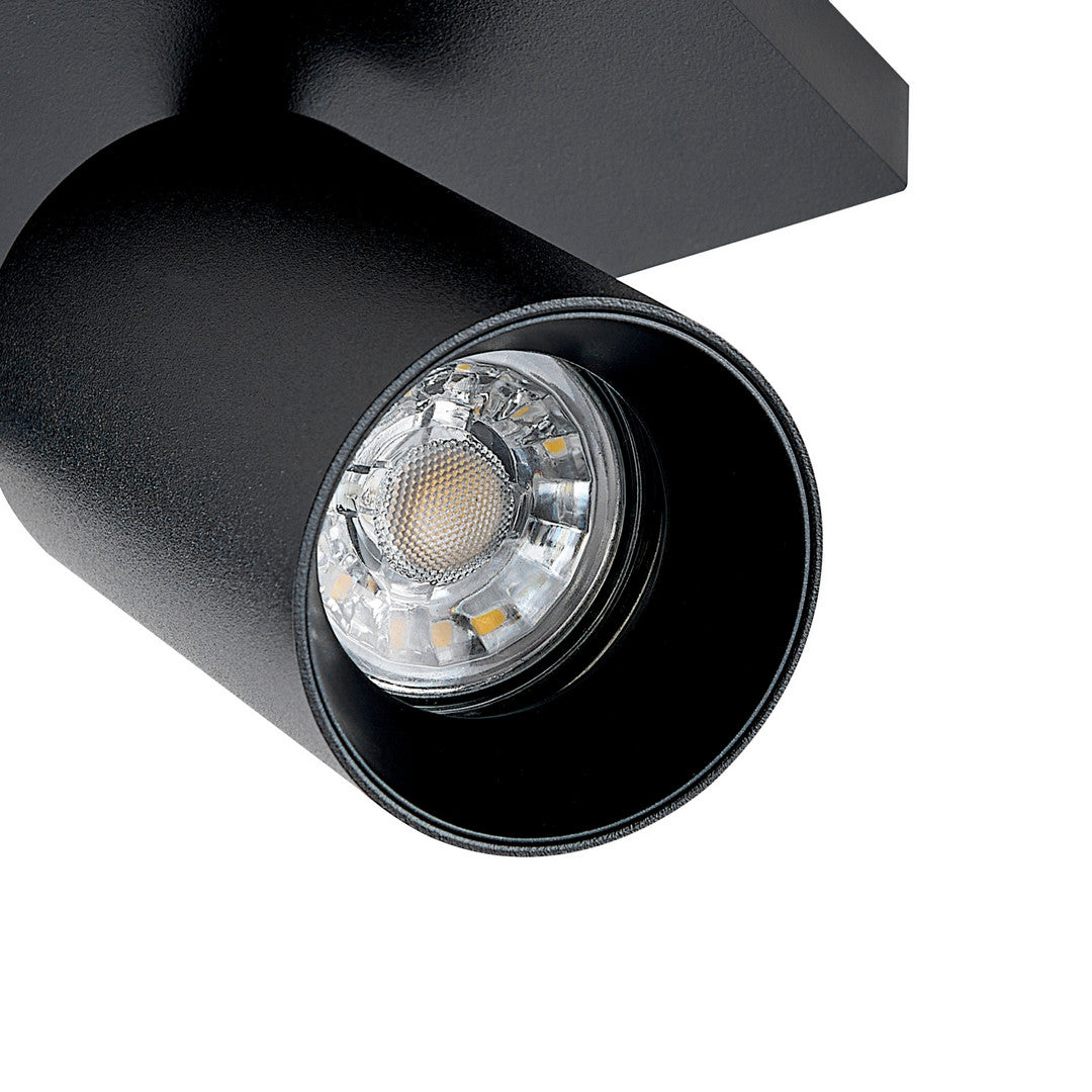 Deckenaufbauleuchte - Can Tilt Square, 3x 7,5 W GU10, Schwarz