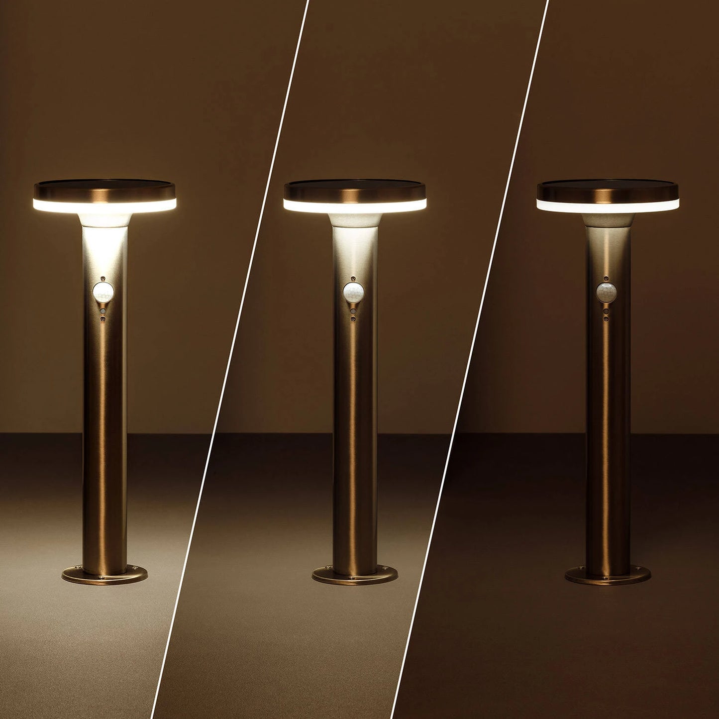 LED Solar-Wegeleuchte Helios Inox mit Bewegungsmelder | 45 cm Edelstahl