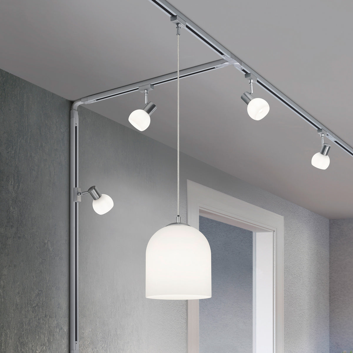 ONTARIO Pendelleuchte für DUOline | Nickel matt | 1 × E14 / 5 W