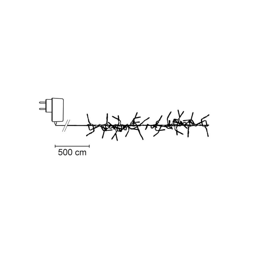 LED-Clusterlichterkette | Warmweiß | Silberner Draht | Drei Längen