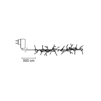 LED-Clusterlichterkette | Warmweiß | Silberner Draht | Drei Längen