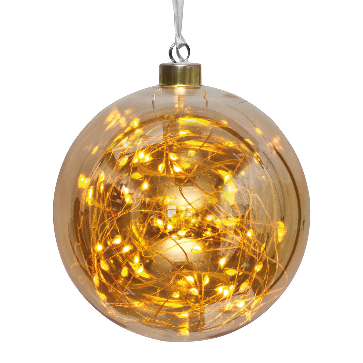 Glaskugel | GLOW | 40 warmweiße LEDs | amber
