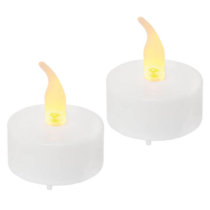 Bougie LED chauffe-plat | LED orangée scintillante | Lot de 4 | Minuteur