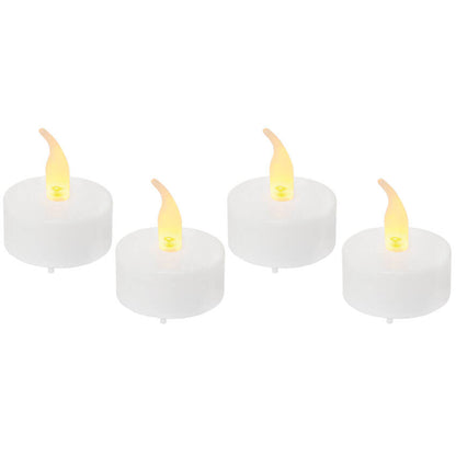Bougie LED chauffe-plat | LED orangée scintillante | Lot de 4 | Minuteur