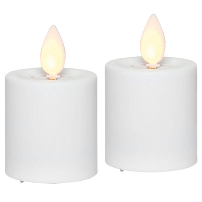 LED Pillar Candles M-TWINKLE | White | Set of 2