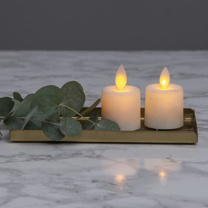 LED Pillar Candles M-TWINKLE | White | Set of 2
