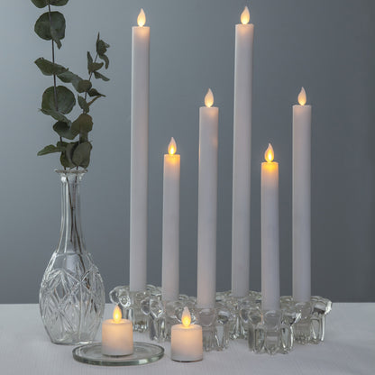 LED-Echtwachs-Tafelkerzen M-TWINKLE | Weiß | 2er-Set