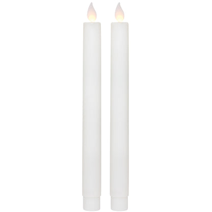LED-Echtwachs-Tafelkerzen M-TWINKLE | Weiß | 2er-Set
