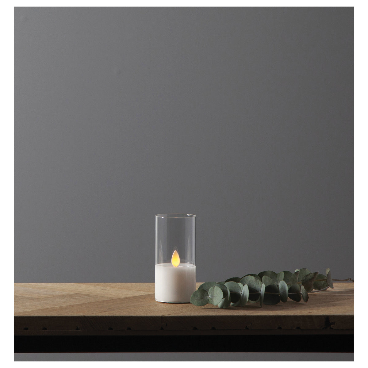 Echtwachskerze | M-TWINKLE | bewegliche Flamme | H 100 × Ø 50 mm