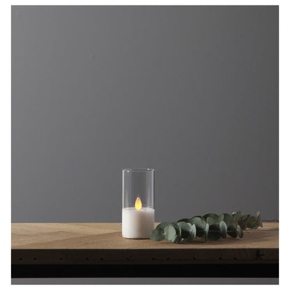 Echtwachskerze | M-TWINKLE | bewegliche Flamme | H 100 × Ø 50 mm