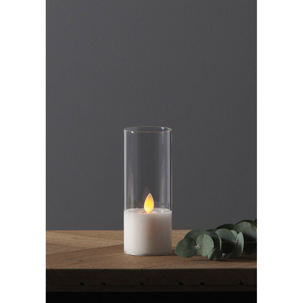 Echtwachskerze | M-TWINKLE | bewegliche Flamme | H 120 × Ø 50 mm