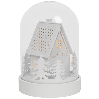 LED-Glocke | KUPOL | Holz weiß & Glas | warmweiße LEDs | H 170 × Ø 120 mm