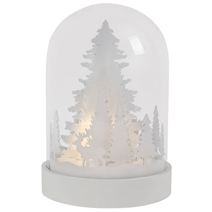 LED-Glocke | KUPOL | Holz weiß & Glas | warmweiße LEDs | H 170 × Ø 120 mm