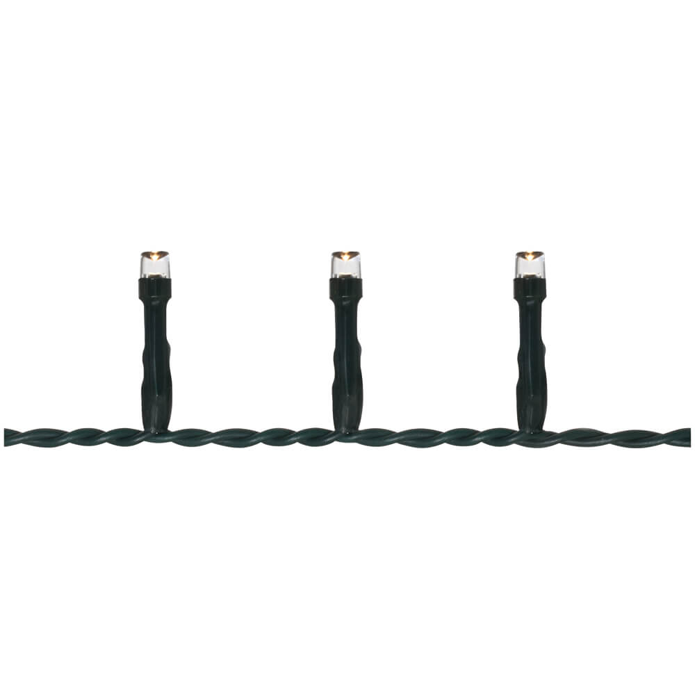 LED-Minilichterkette | Warmweiß | Grünes Kabel | Acht Längen