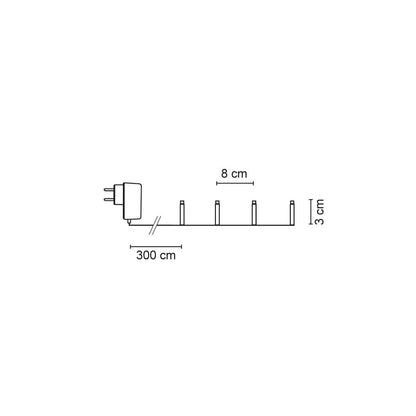 LED-Minilichterkette | Warmweiß | Grünes Kabel | Acht Längen
