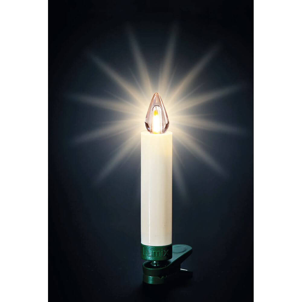 Kabellose LED-Baumkerzen LUMIX SUPERLIGHT FLAME | Warmweiß | Elfenbein