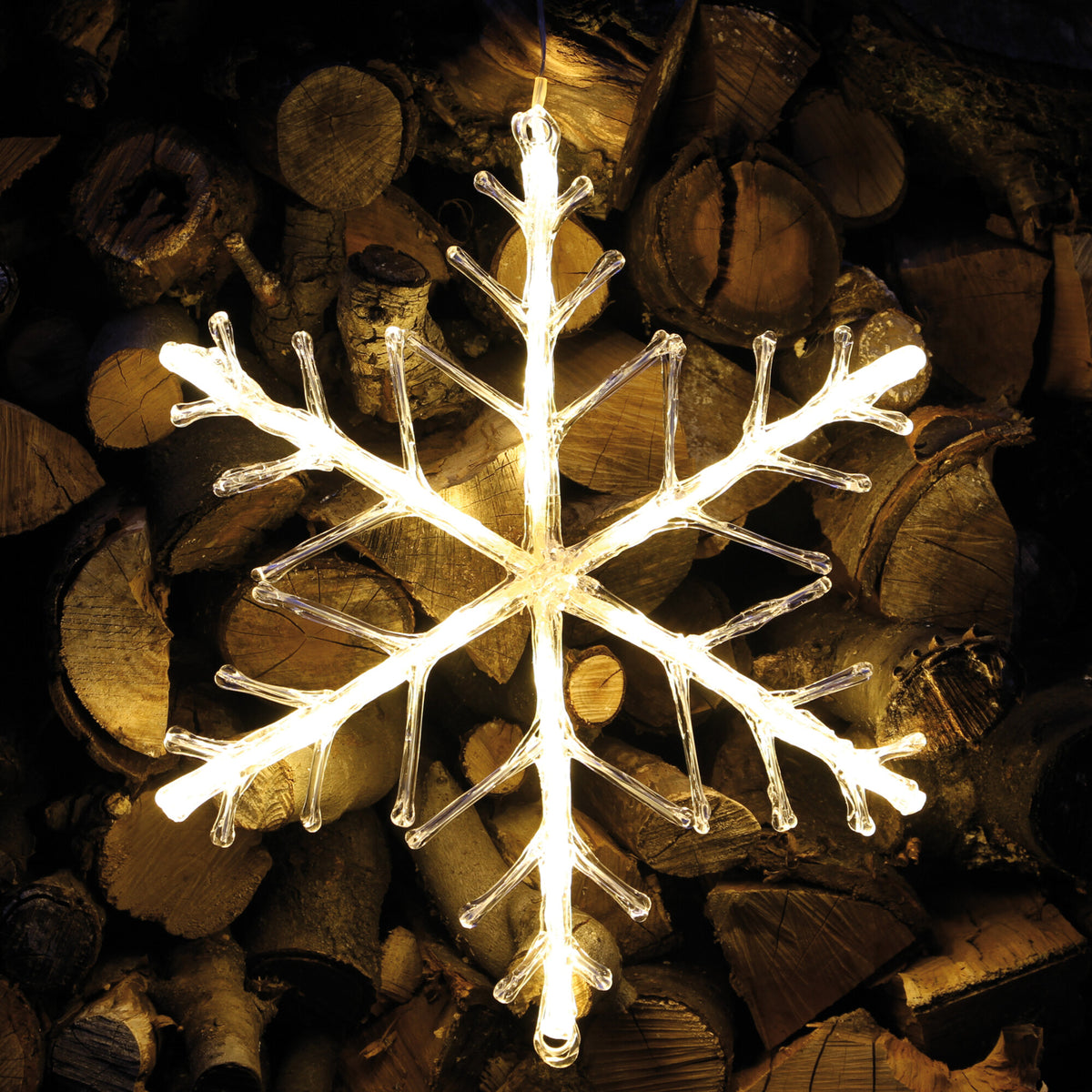 LED Snowflake | Transparent acrylic | Warm white | Ø 420 mm