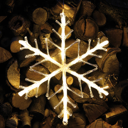 LED Snowflake | Transparent acrylic | Warm white | Ø 420 mm