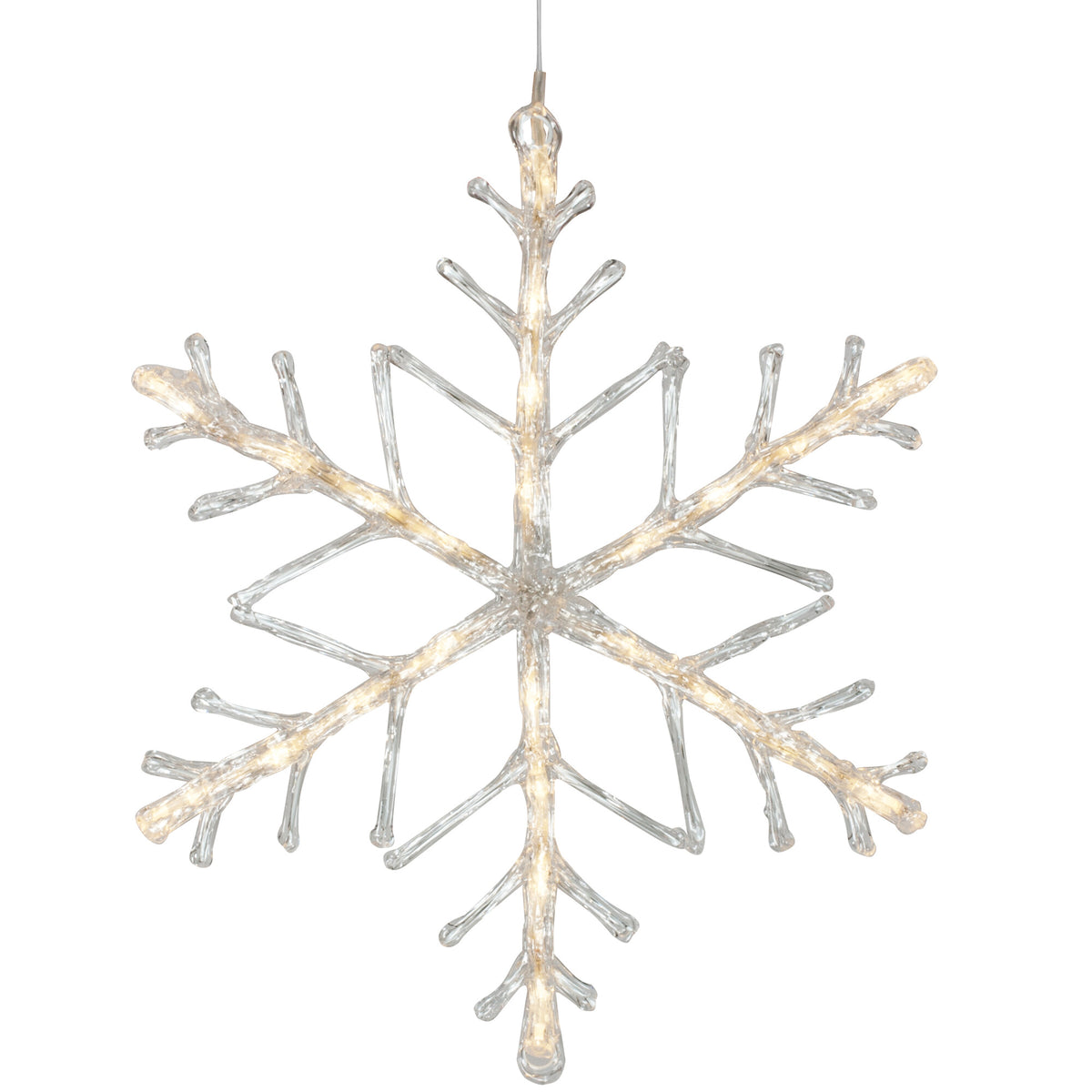 LED Snowflake | Transparent acrylic | Warm white | Ø 420 mm