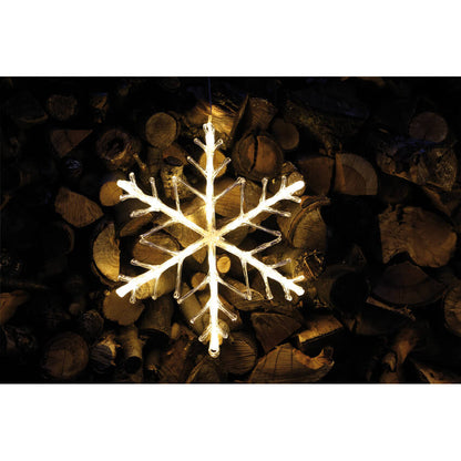 LED Snowflake | Transparent acrylic | Warm white | Ø 420 mm