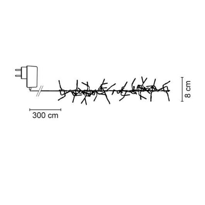 LED-Clusterlichterkette | Warmweiß | Acht Lichtfunktionen | Fünf Längen