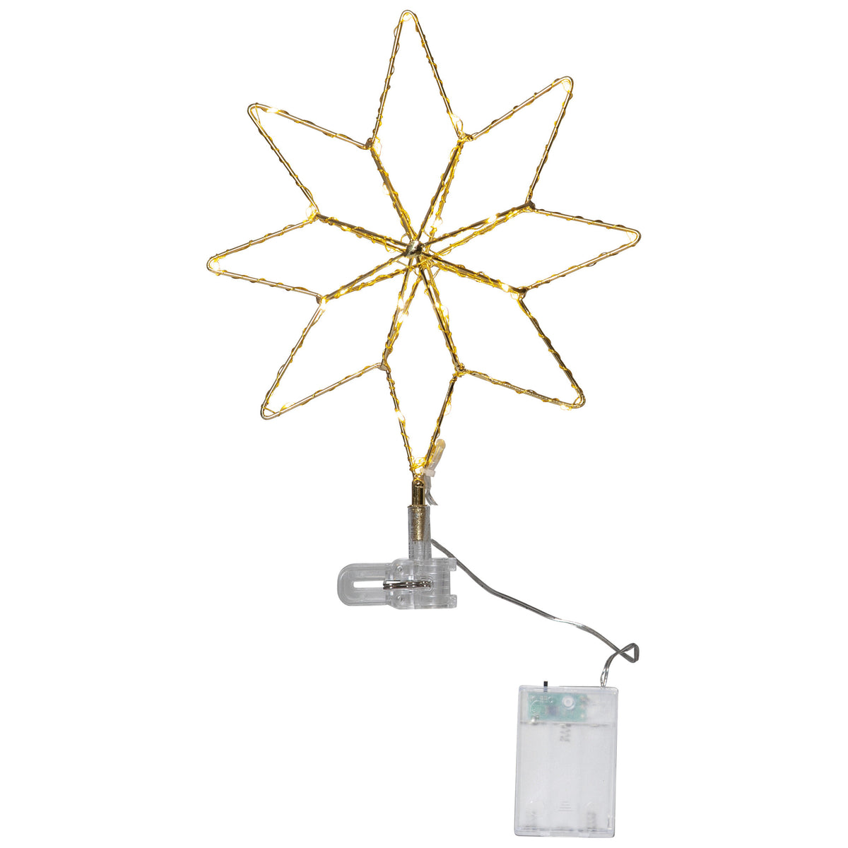 LED Christmas Tree Topper | TOPSY | Metal gold | 3D Star