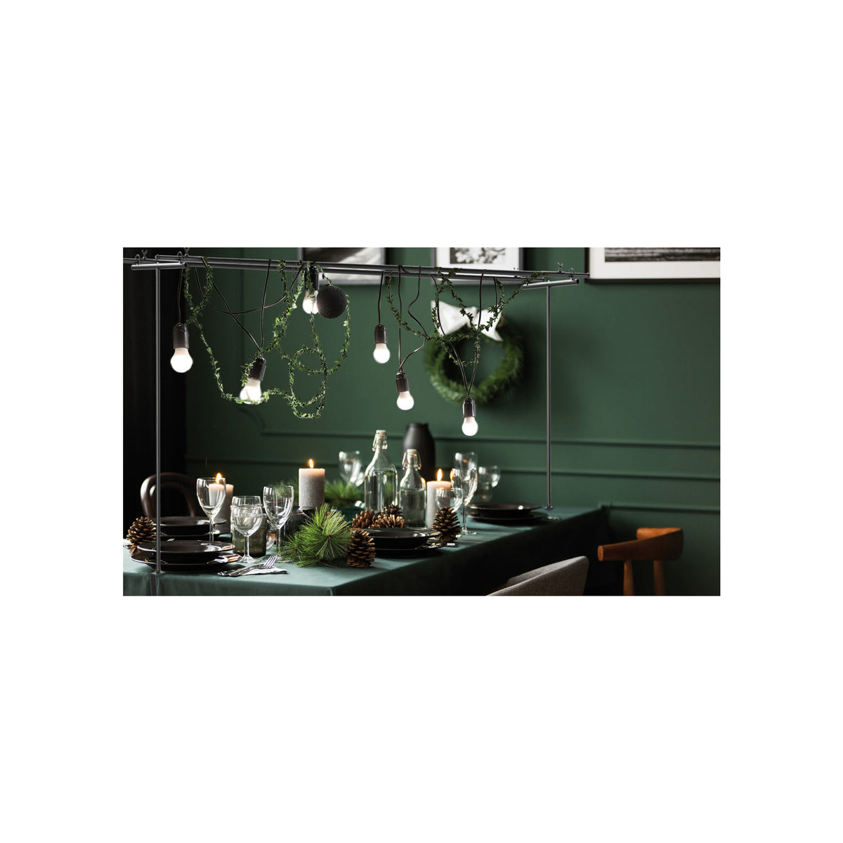 2-sided metal stand | black | for fairy lights & decoration | W 140–250 cm