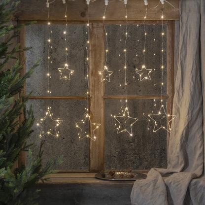 LED-Sternenlichtervorhang DEW DROP STARS | Warmweiß | Sieben Stränge