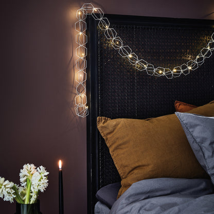 LED-Lichterkette SERVE | Warmweiß | Silbernes Metall mit Glitzer