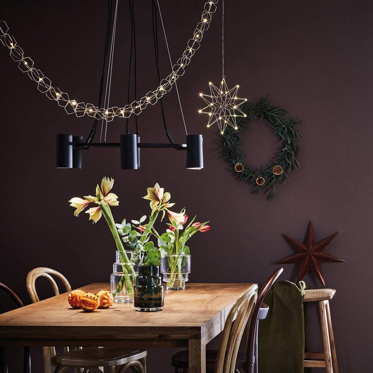LED-Lichterkette SERVE | Warmweiß | Silbernes Metall mit Glitzer