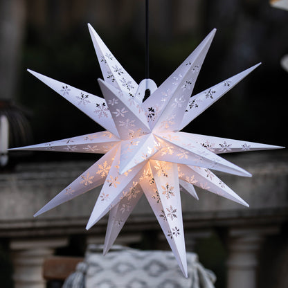 Außen-Weihnachtsstern mit Schneeflockenmuster | 1 × E14 / 15 W, Ø 550 mm