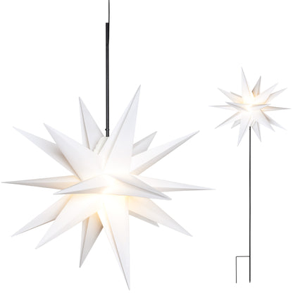 Outdoor LED Christmas star with ground spike | warm white | Ø 550 mm