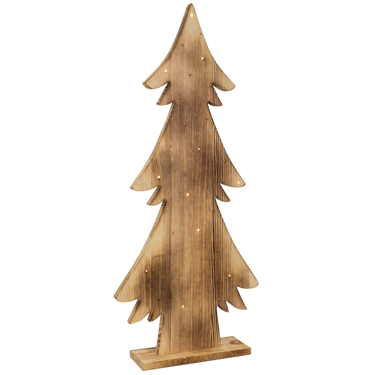 LED-Weihnachtsleuchter | Pinienholz natur | Warmweiß | Timer