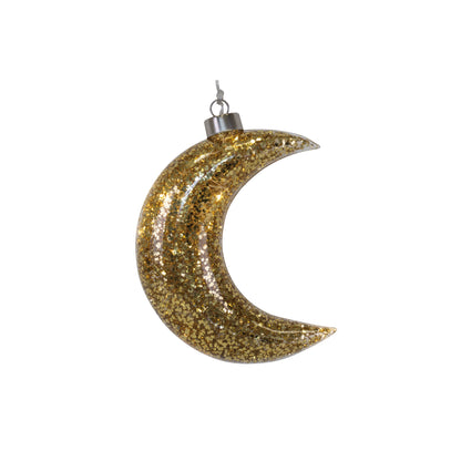 LED Moon | warm white LEDs | glitter gold glass