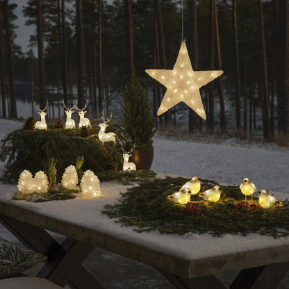 LED-Rentiere | 5er-Set | Acryl transparent | Warmweiß