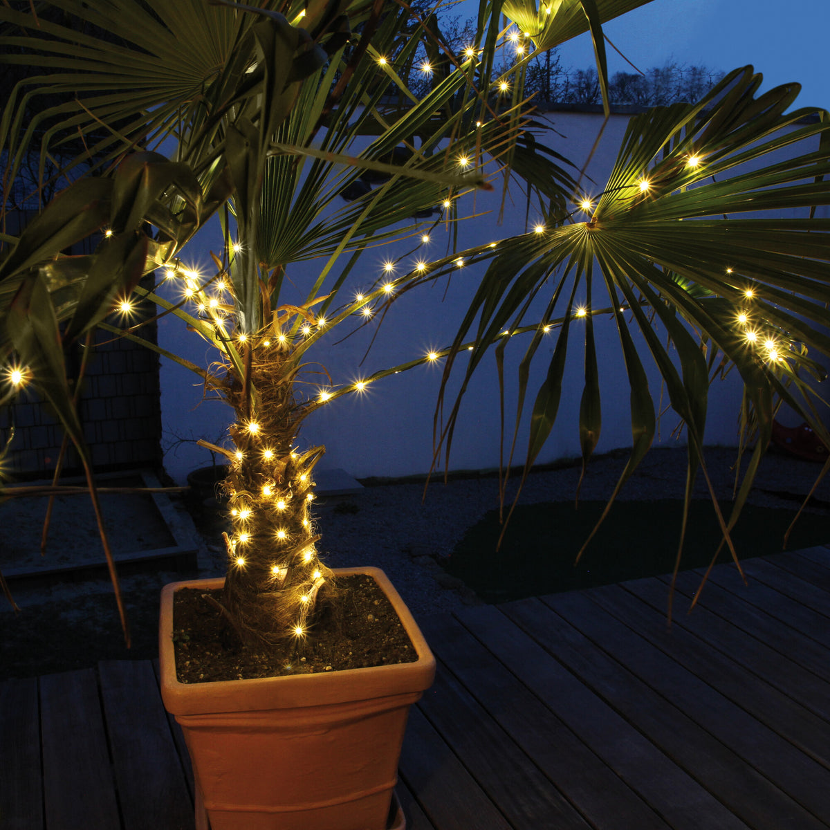 LED-Minilichterkette | Warmweiß | Tropfenförmige LEDs | Grünes Kabel