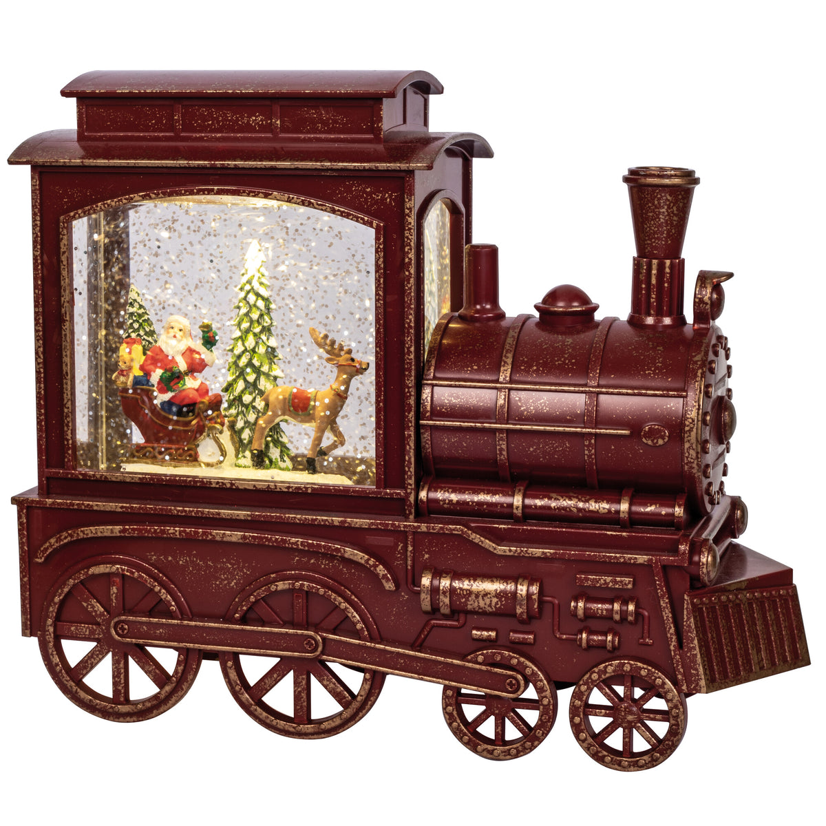 Snow lantern | Santa in sleigh | Swirler | warm white LEDs | W 220 × H 190 mm