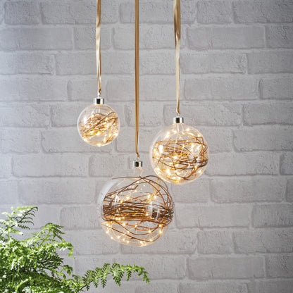 Glaskugel | GLOW | 15 warmweiße LEDs | Zweige
