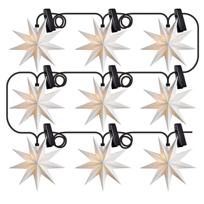 LED Star String Lights | 9 stars | Warm white | Ø 115 mm