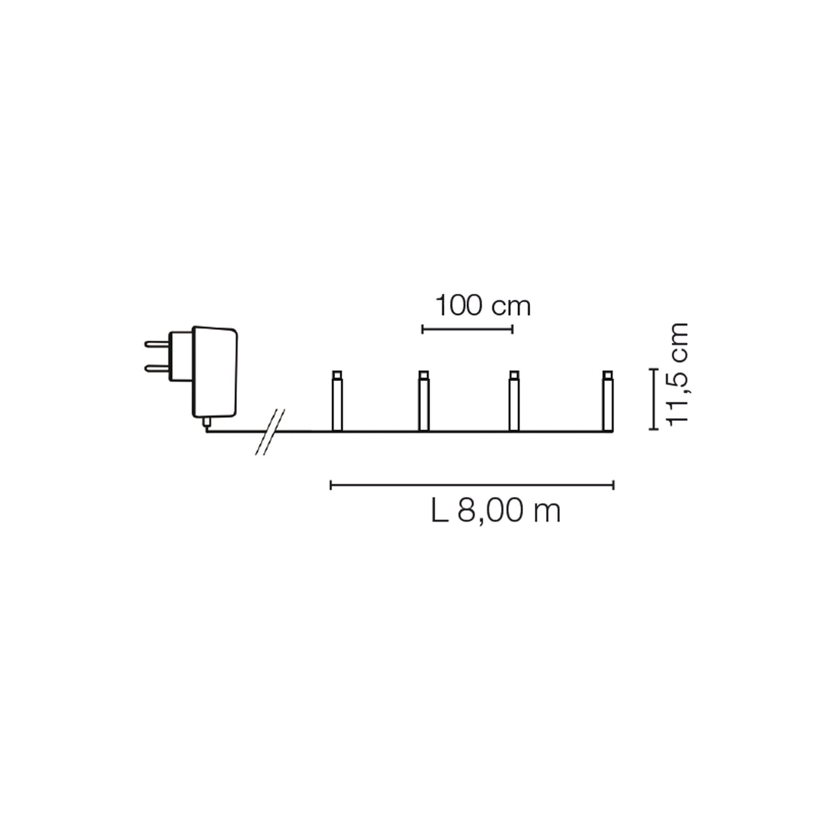 LED Star String Lights | 9 stars | Warm white | Ø 115 mm