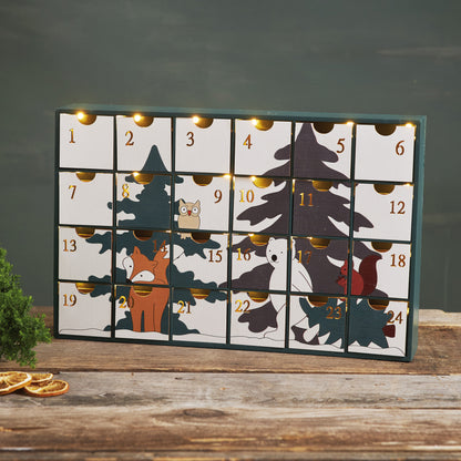 LED Advent Calendar | FOREST FRIENDS | 24 Drawers