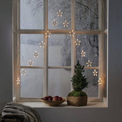 LED-Sternenlichtervorhang | Warmweiß | B 1.300 mm | Batteriebetrieben