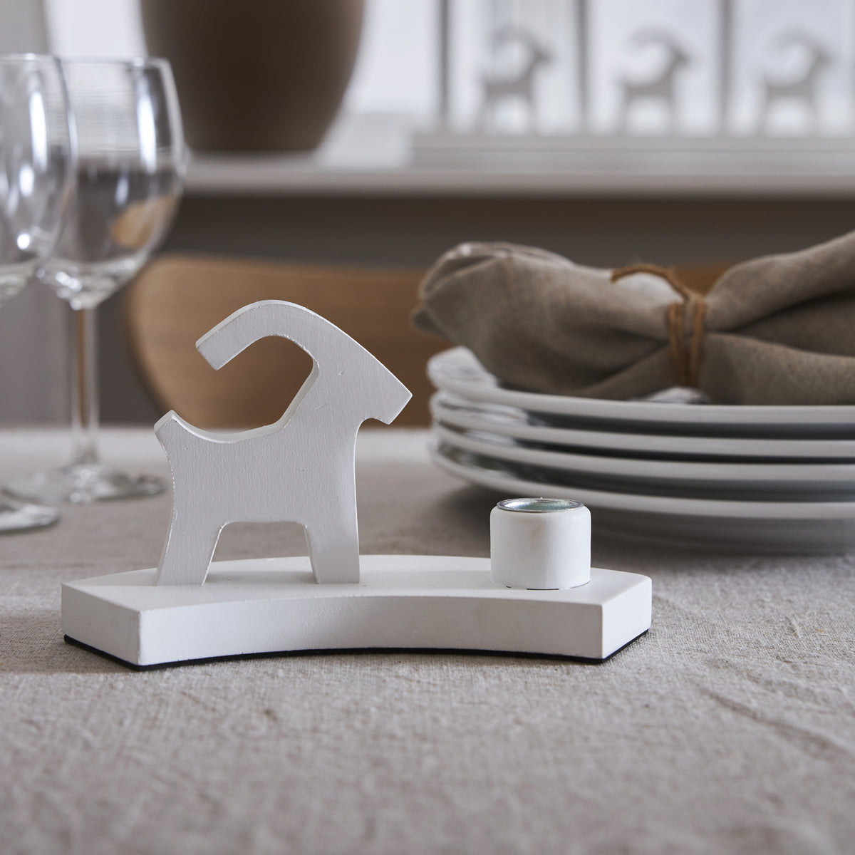 Candle holder | BRUSE | Christmas goat | for 1 dinner candle