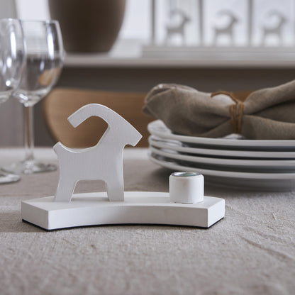 Candle holder | BRUSE | Christmas goat | for 1 dinner candle
