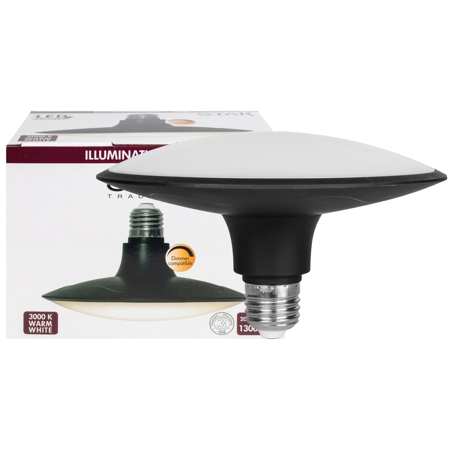 LED-Lampe, Tellerform, E27/20W/ 3000K/1300lm