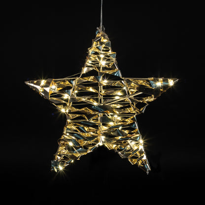 LED-Dekostern | Gold hochglänzend | Ø 30 cm