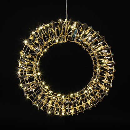 LED-Dekokranz | Gold hochglänzend | Ø 30 cm