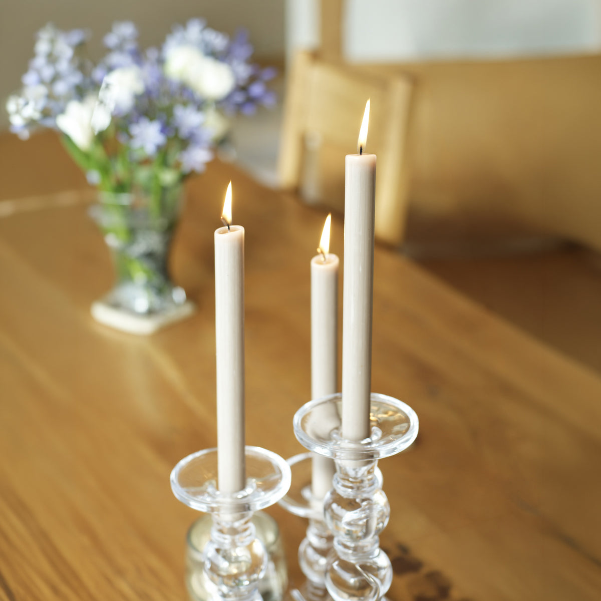 Kerzenständer | Glas transparent | für Tafelkerzen bis Ø 21 mm