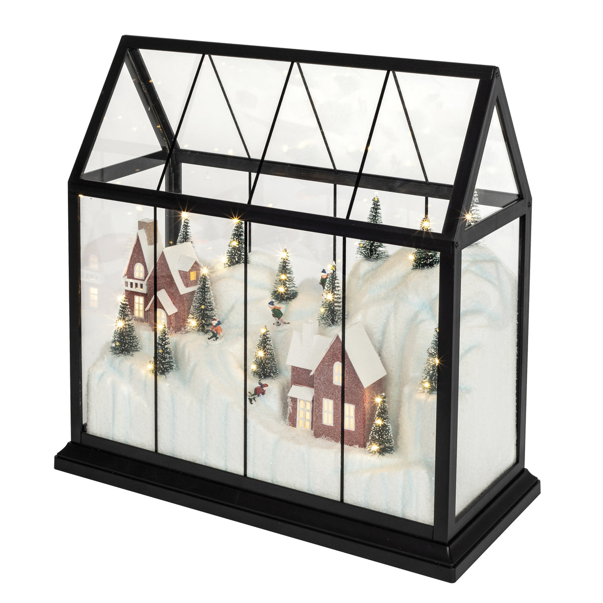 LED-Winterhaus | winterliche Szene | warmweiße LEDs | H 330 × B 330 mm