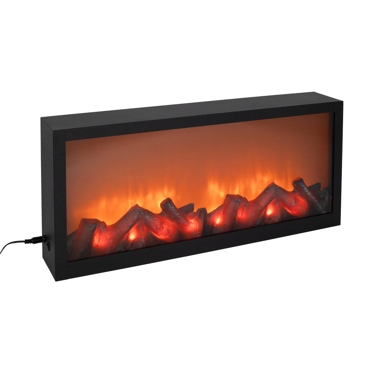 LED fireplace | metal/plastic black | flame effect | 2 sizes